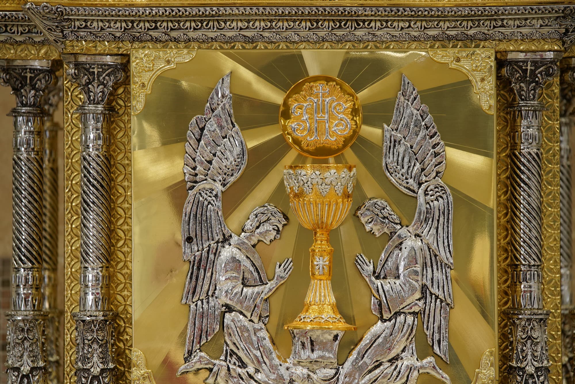 Tabernacle detail with adoring angels