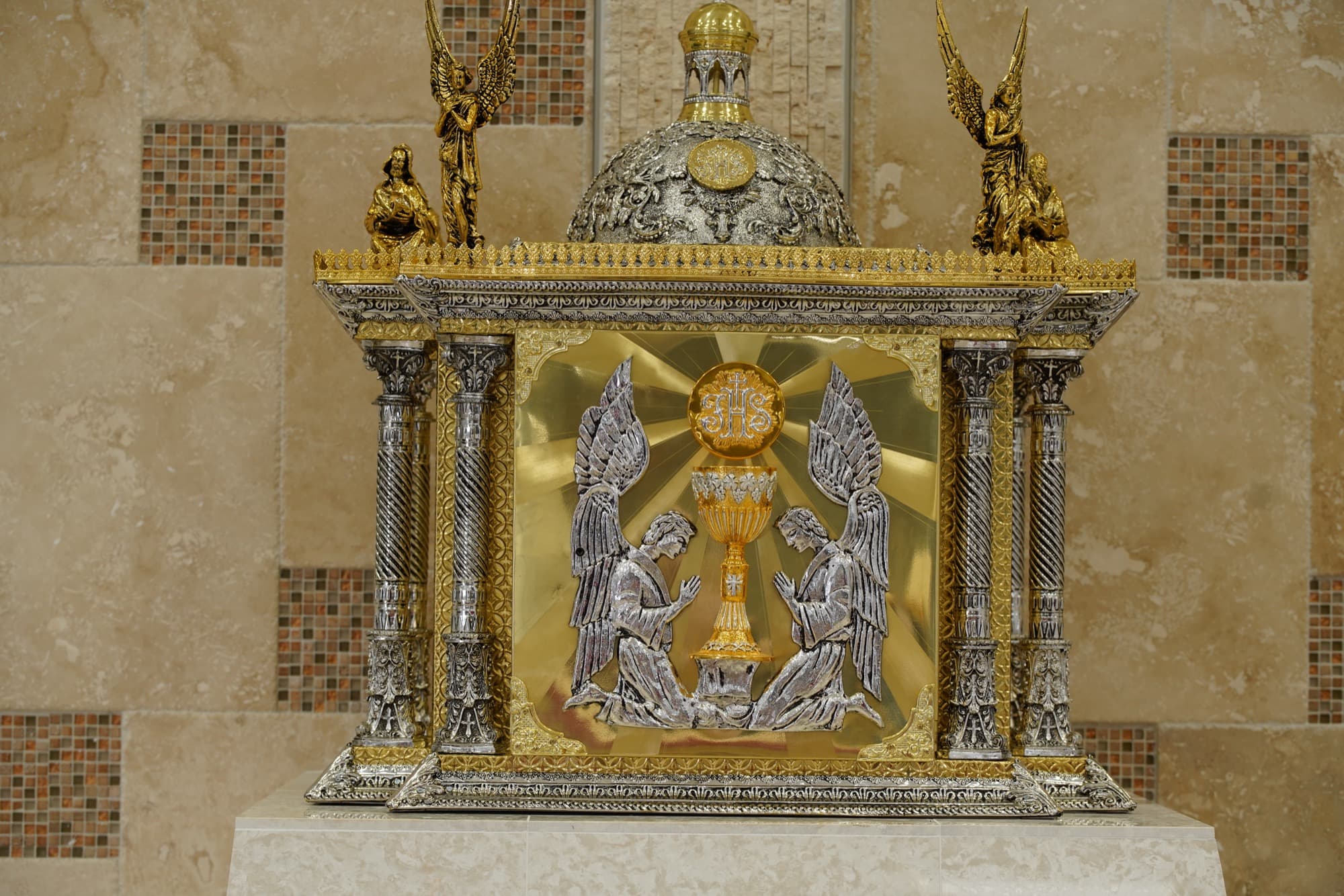 Ornate tabernacle with adoring angels
